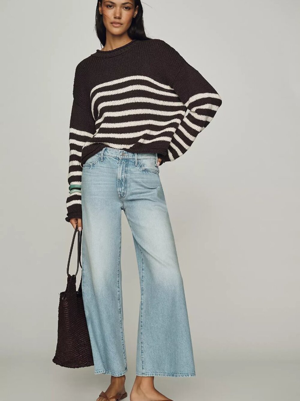 MOTHER The Hustler Roller Sneak High Rise Wide Leg Jeans